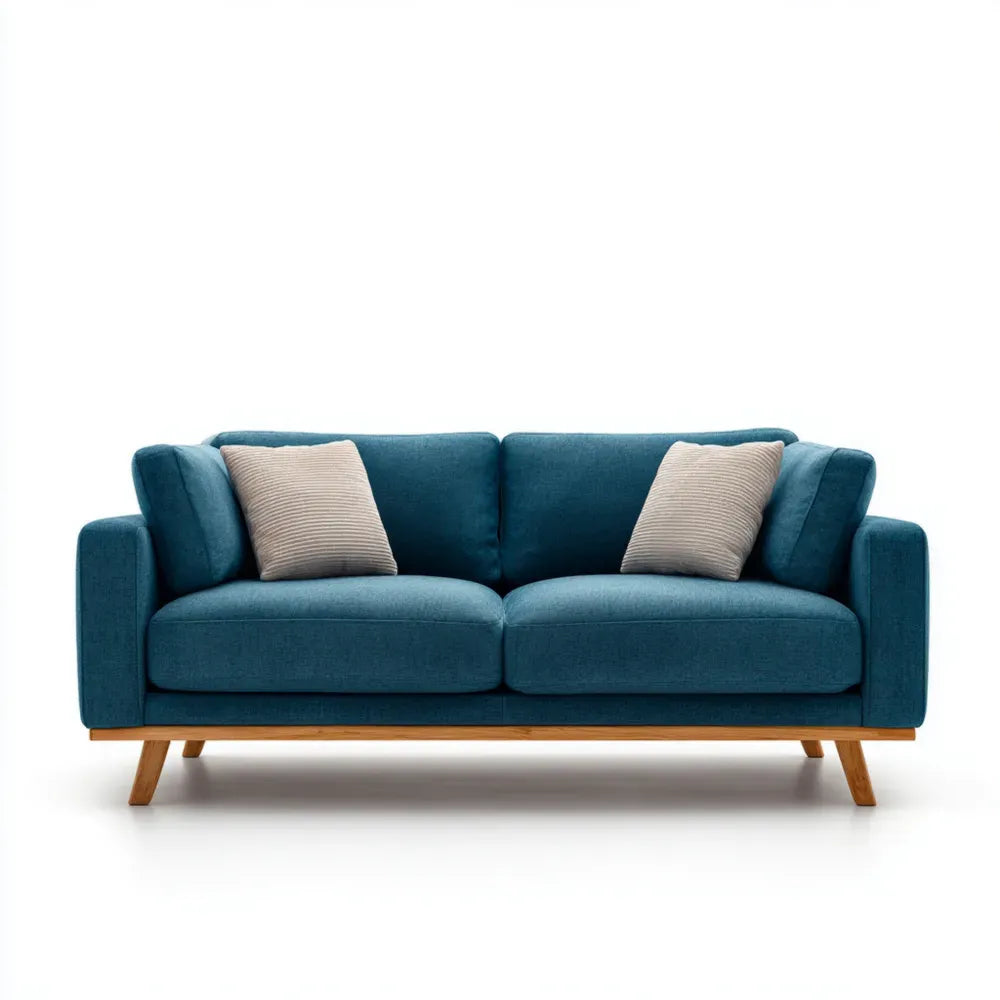 2-Seater Sofa 150x80x85 cm Fabric Upholstery – Blue – Modern Design