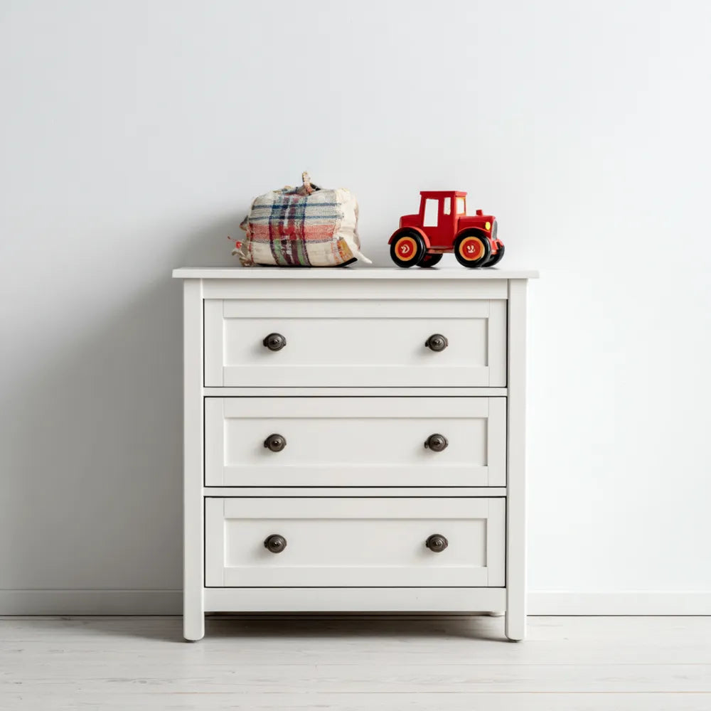 Chest of Drawers - Wood 80x40x78 cm - White - Classic Design